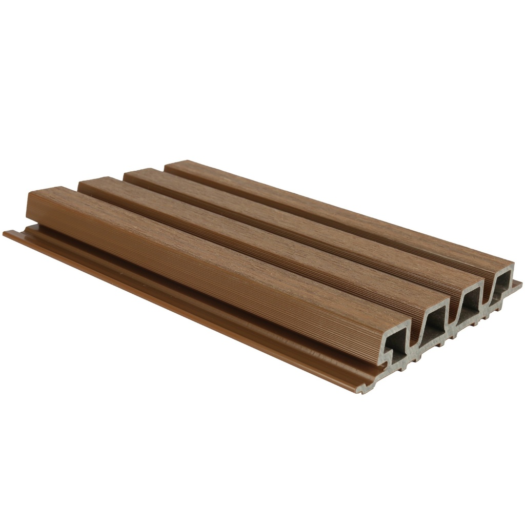 NewTechWood HKC co-extrusie Castellation PRO35 gevelbekleding, 3,3 x 21,5 x 290 cm, Teak.