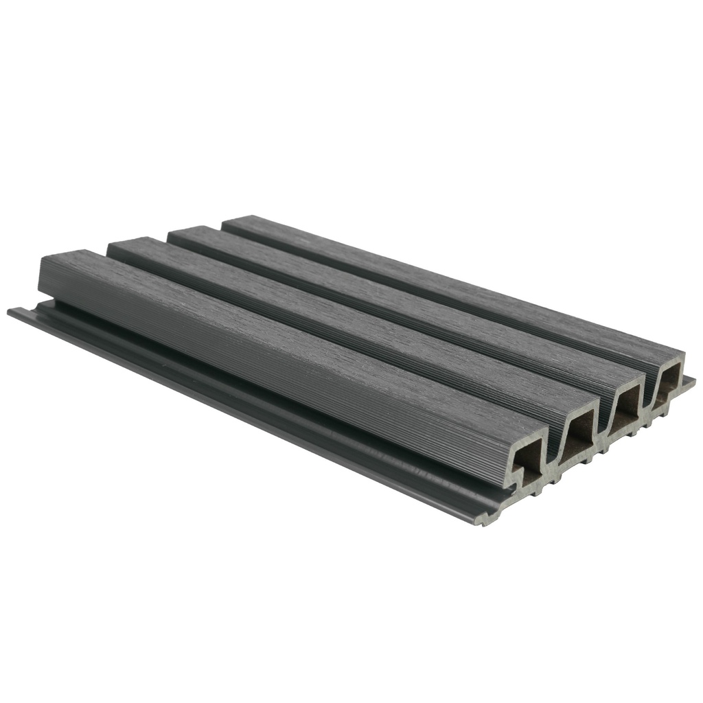 NewTechWood HKC co-extrusie Castellation PRO35 gevelbekleding, 3,3 x 21,5 x 390 cm, Silver Gray.