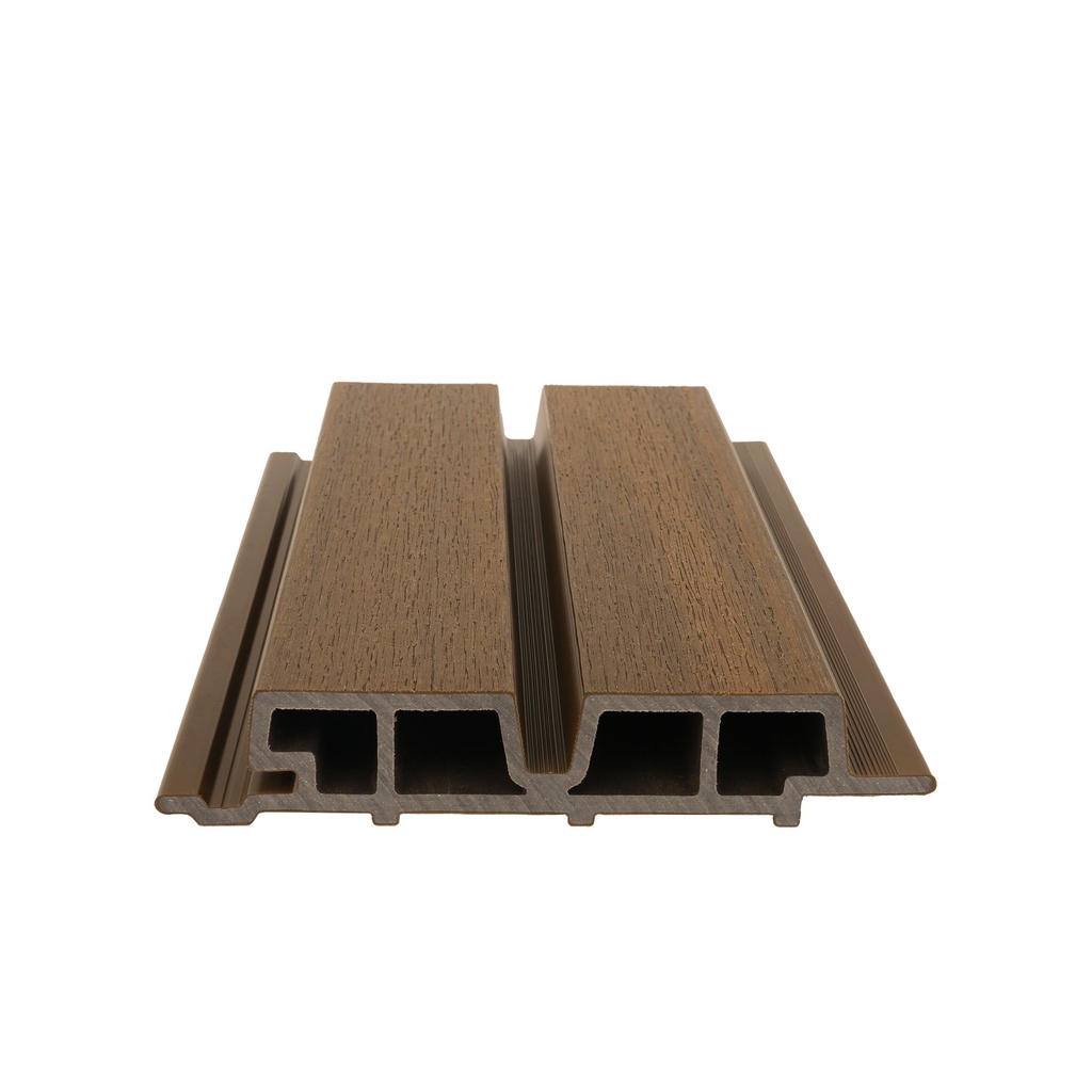 NewTechWood HKC co-extrusie Castellation PRO65 gevelbekleding, 3,3 x 18 x 390 cm, Teak.