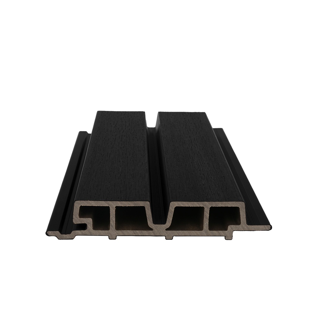 NewTechWood HKC co-extrusie Castellation PRO65 gevelbekleding, 3,3 x 18 x 390 cm, Ebony zwart.