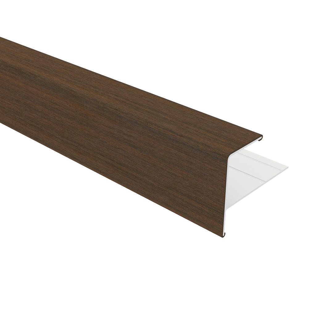 NewTechWood aluminium co-extrusie eindprofiel t.b.v. Castellation PRO, 5 x 5 x 300 cm, Ipe.