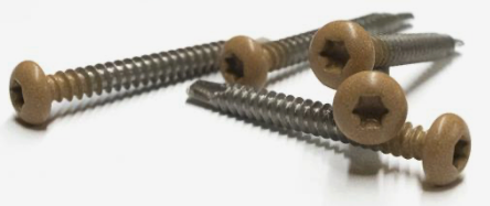 RVS schroef met gekleurde top voor NTW Castellation PRO, set a 50 stuks incl. bit, Red Cedar.