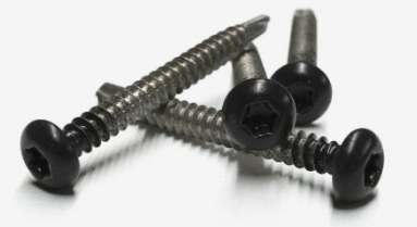 RVS schroef met gekleurde top voor NTW Castellation PRO, set a 50 stuks incl. bit, Ebony Zwart.