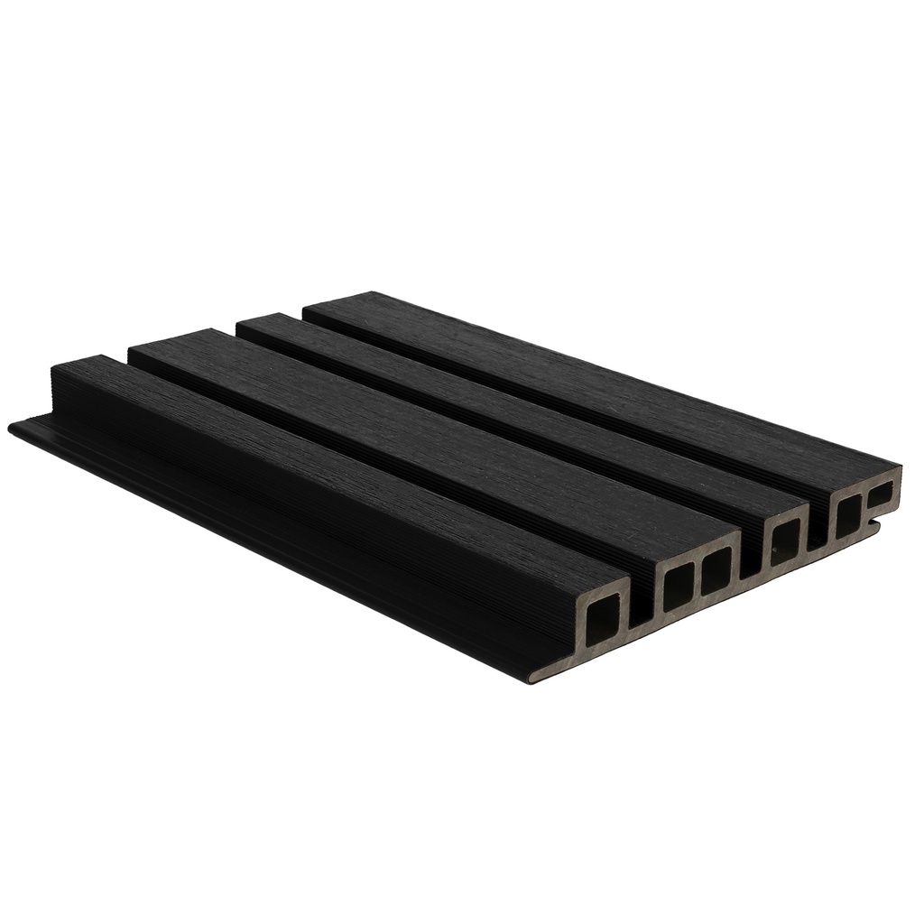 NewTechWood HKC co-extrusie wand bekleding castellation 4325 profiel, 2,5 x 19,6 x 290 cm, Ebony zwart.