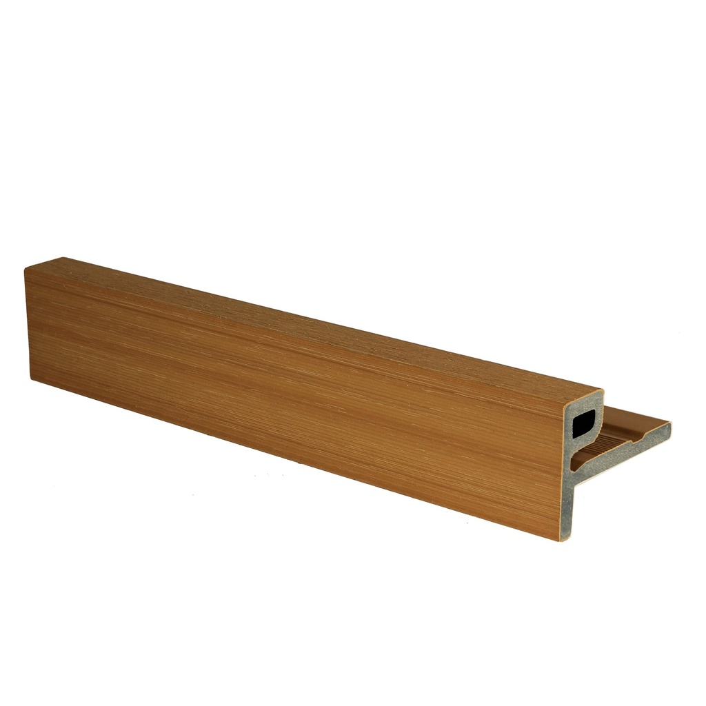 NewTechWood HKC co-extrusie eindprofiel castellation t.b.v. wand bekleding, 7 x 5 x 300 cm, Red Cedar.