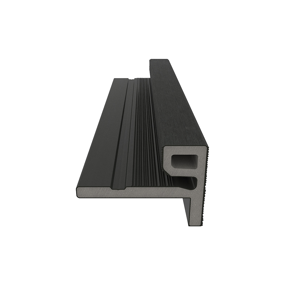 NewTechWood HKC co-extrusie eindprofiel castellation t.b.v. wand bekleding, 7 x 5 x 300 cm, Ebony zwart.