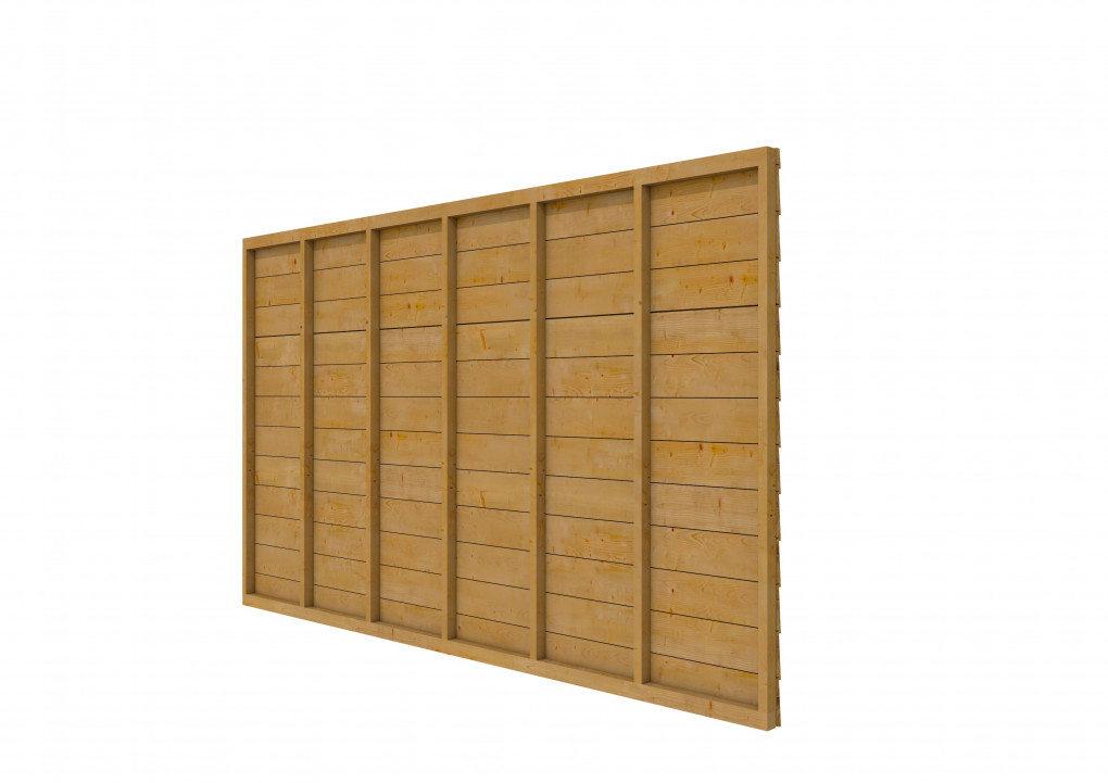 Douglas wandpakket t.b.v. enkelzijdige wand Comfort/DHZ 371x224 cm, groen geïmpregneerd.