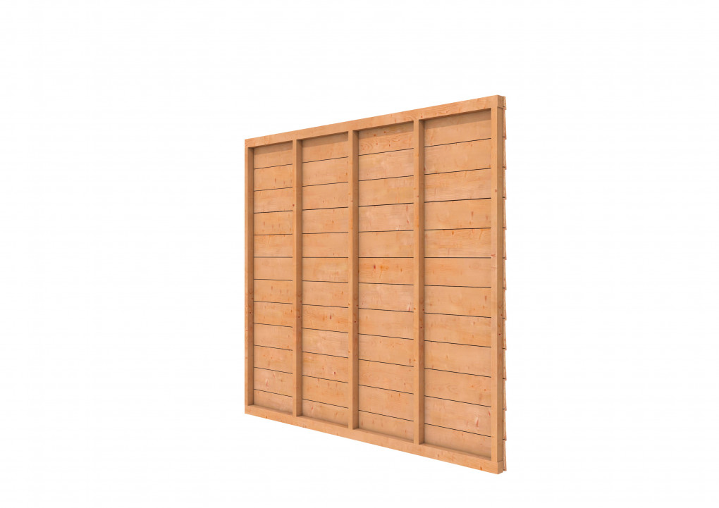 Douglas wandpakket t.b.v. enkelzijdige wand Comfort/DHZ 246,5x224 cm, kleurloos geïmpregneerd.