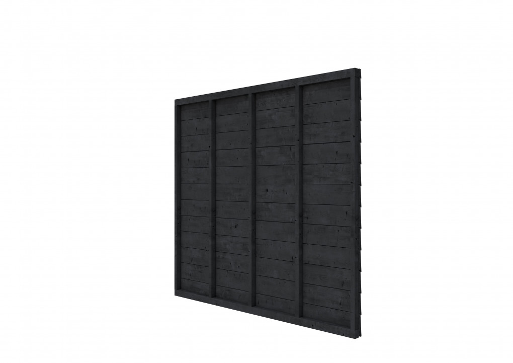 Douglas wandpakket t.b.v. enkelzijdige wand Comfort/DHZ 246,5x224 cm, zwart geïmpregneerd.