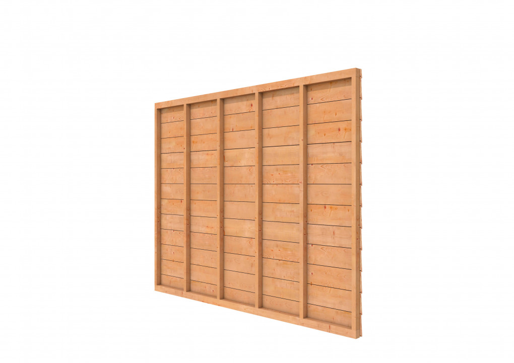 Douglas wandpakket t.b.v. enkelzijdige wand Comfort/DHZ 278,5x224 cm, kleurloos geïmpregneerd.