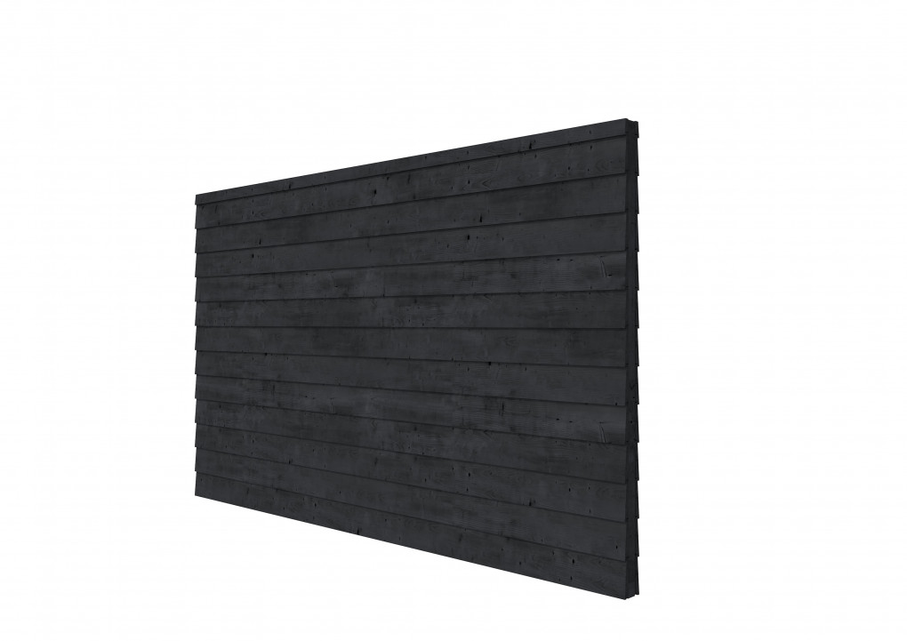 Vuren wandpakket t.b.v. dubbelzijdige wand Comfort/DHZ 371x224 cm, zwart geïmpregneerd.