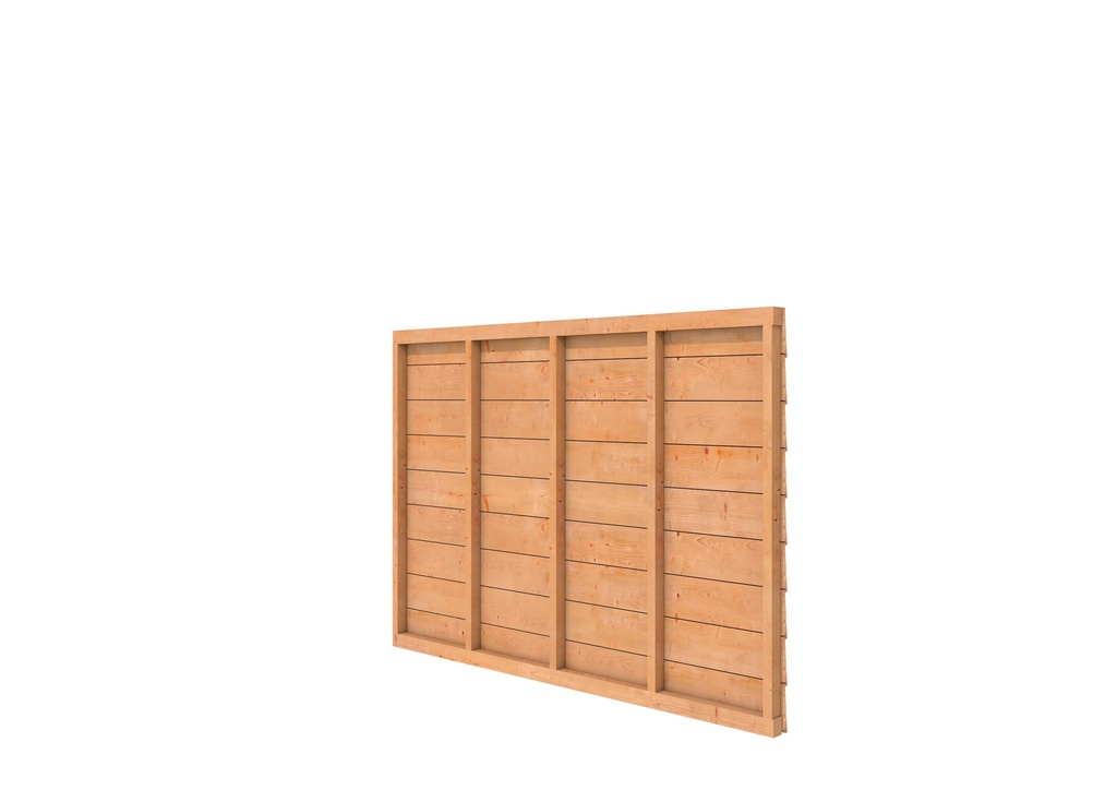 Douglas wandpakket t.b.v. enkelzijdige wand kapschuur Comfort 229x162 cm, onbehandeld.