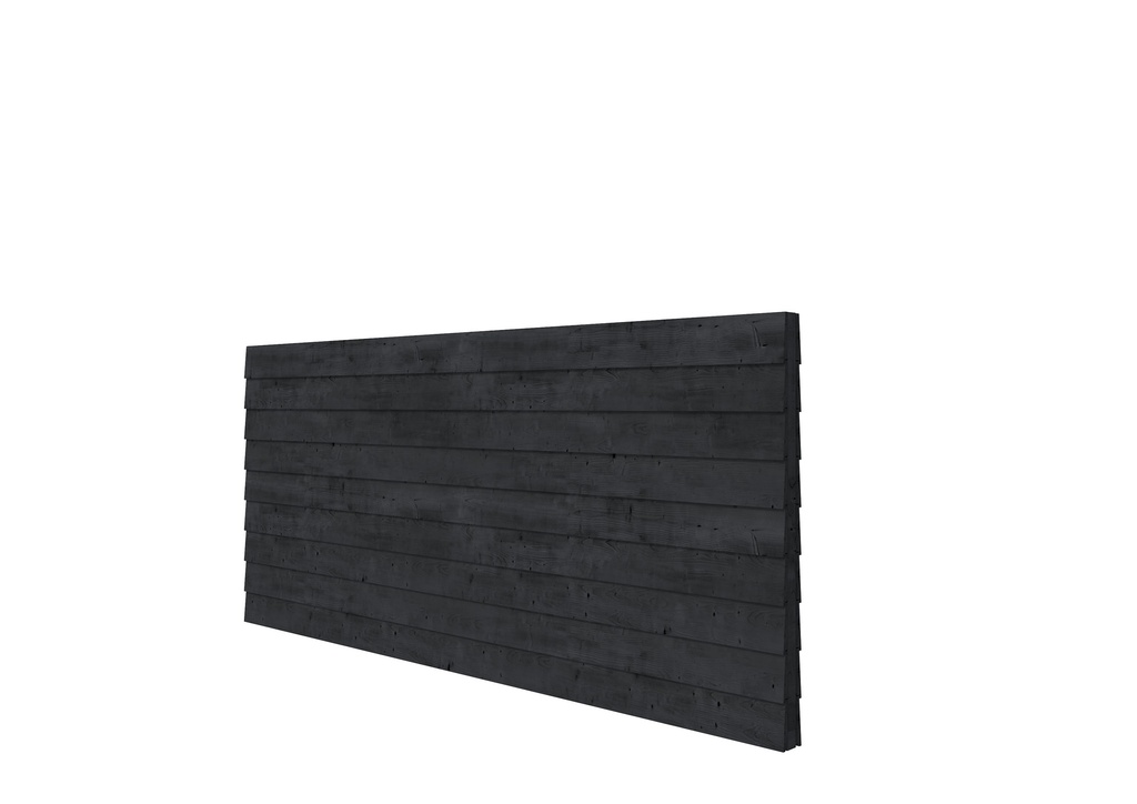 Douglas wandpakket t.b.v. dubbelzijdige wand kapschuur Comfort 371x162 cm, zwart geïmpregneerd.
