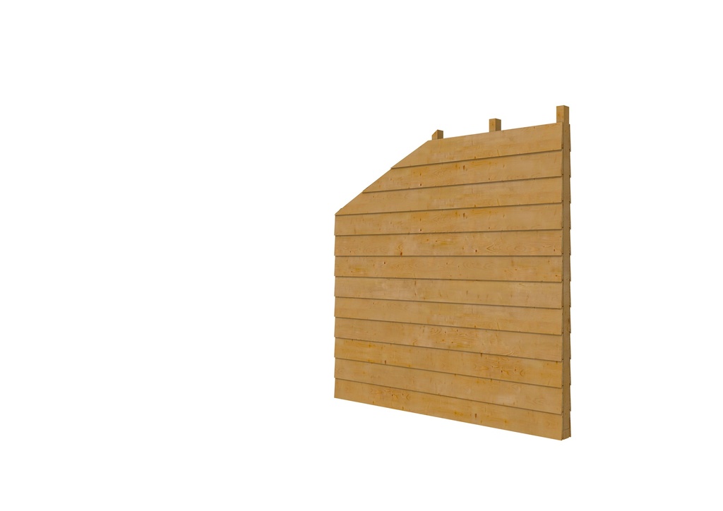 Douglas wandpakket t.b.v. dubbelzijdige zijwand kapschuur Comfort, groen geïmpregneerd.