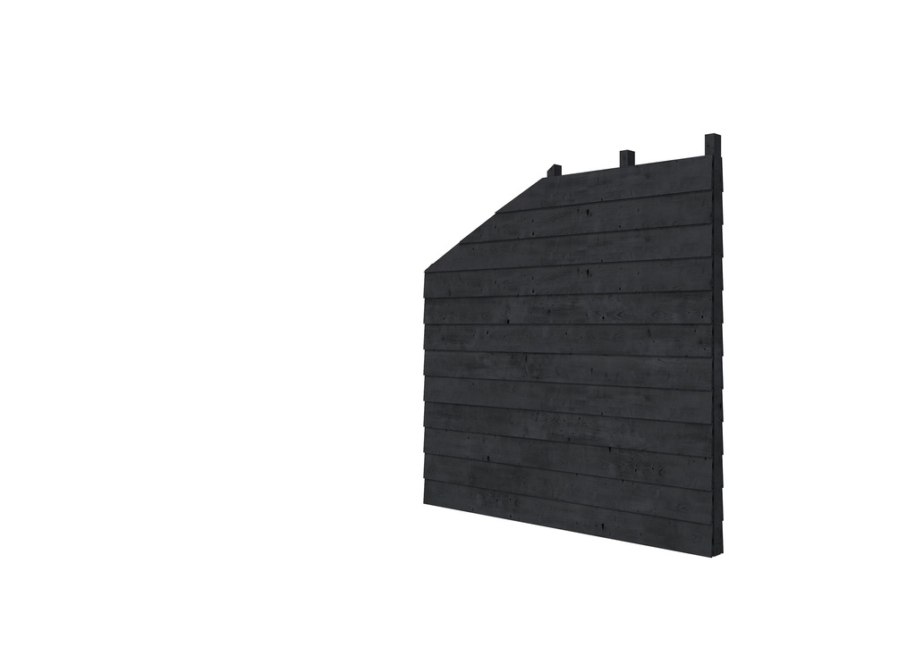 Vuren wandpakket t.b.v. dubbelzijdige zijwand kapschuur Comfort, zwart geïmpregneerd.