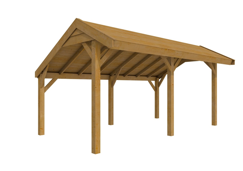 Douglasvision kapschuur Comfort 500 x 250 cm, groen geïmpregneerd.