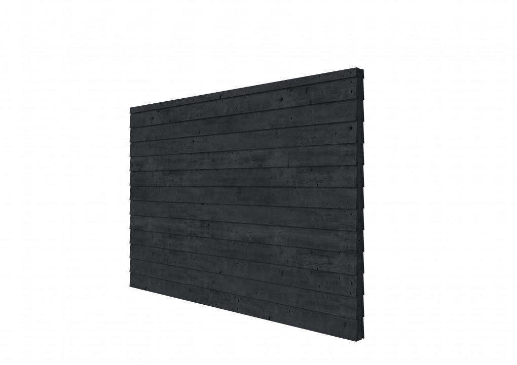 Vuren wandpakket t.b.v. dubbelzijdige wand DHZ 328,5x224 cm, zwart geïmpregneerd.