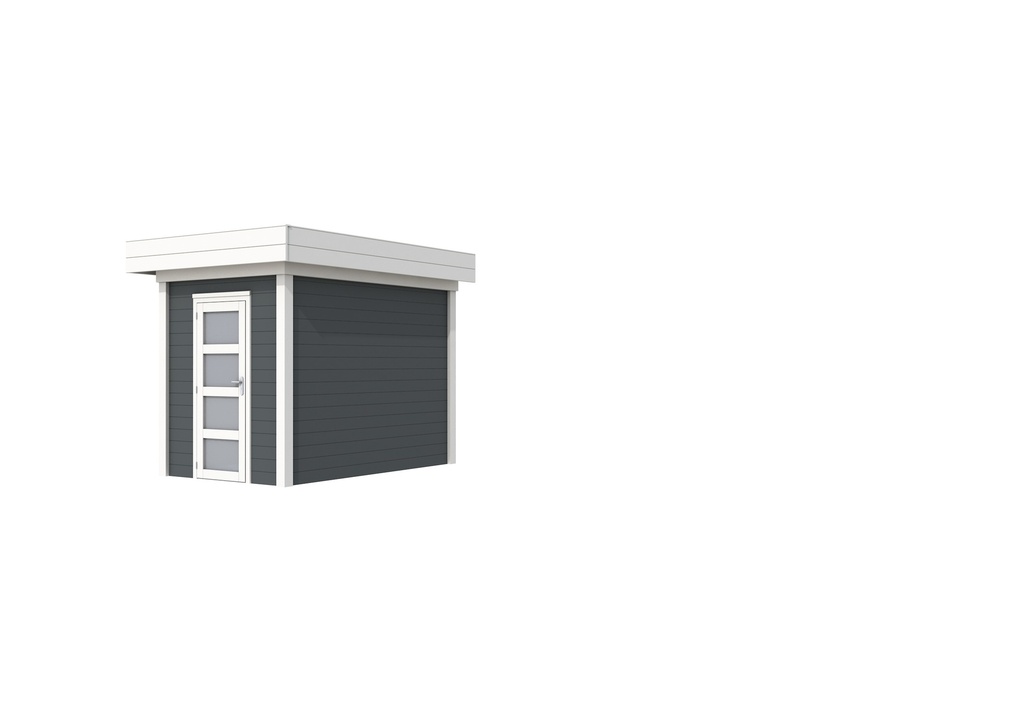 Vuren Topvision Kiekendief, 200 x 300 cm, wanden antraciet en basis wit.