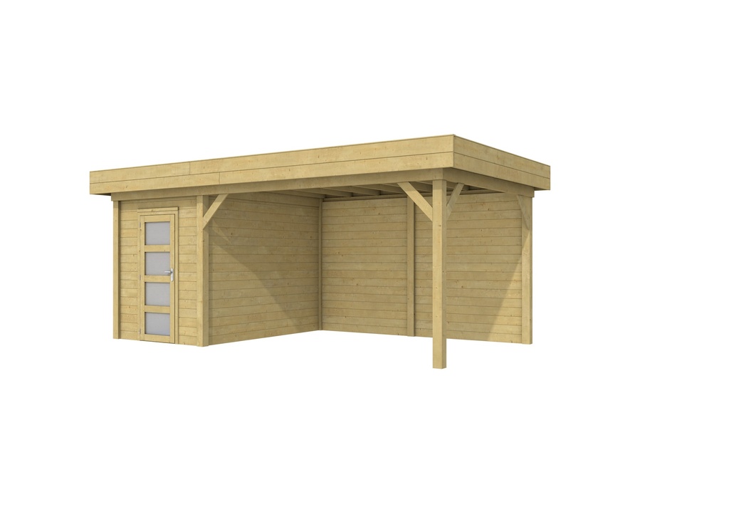 Vuren Topvision Kiekendief, 200 x 300 en luifel 400 cm, groen geïmpregneerd.