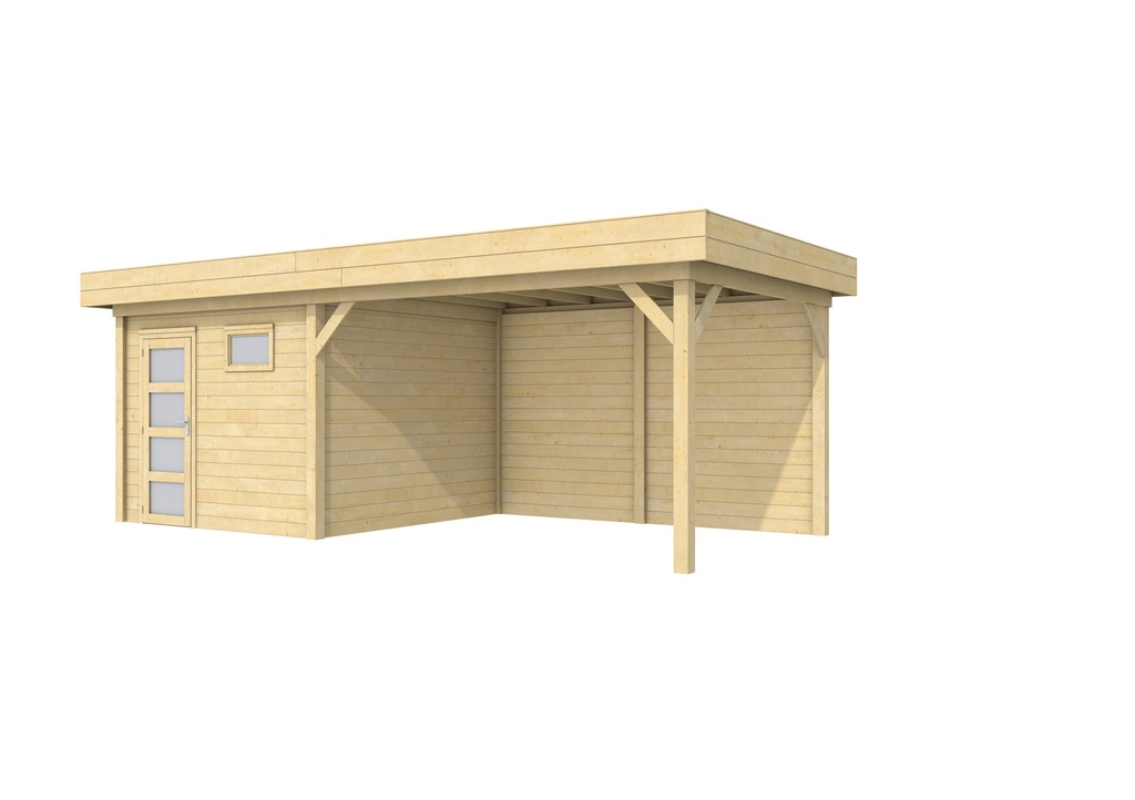 Vuren Topvision Tapuit, 300 x 300 en luifel 400 cm, kleurloos geïmpregneerd.