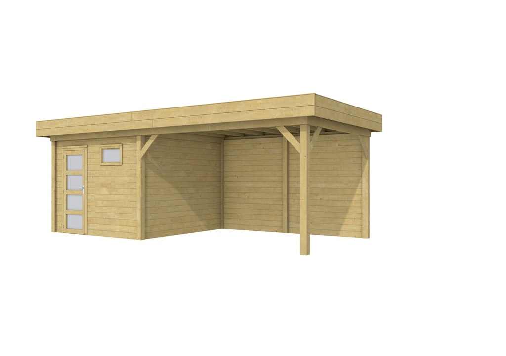 Vuren Topvision Tapuit, 300 x 300 en luifel 400 cm, groen geïmpregneerd.