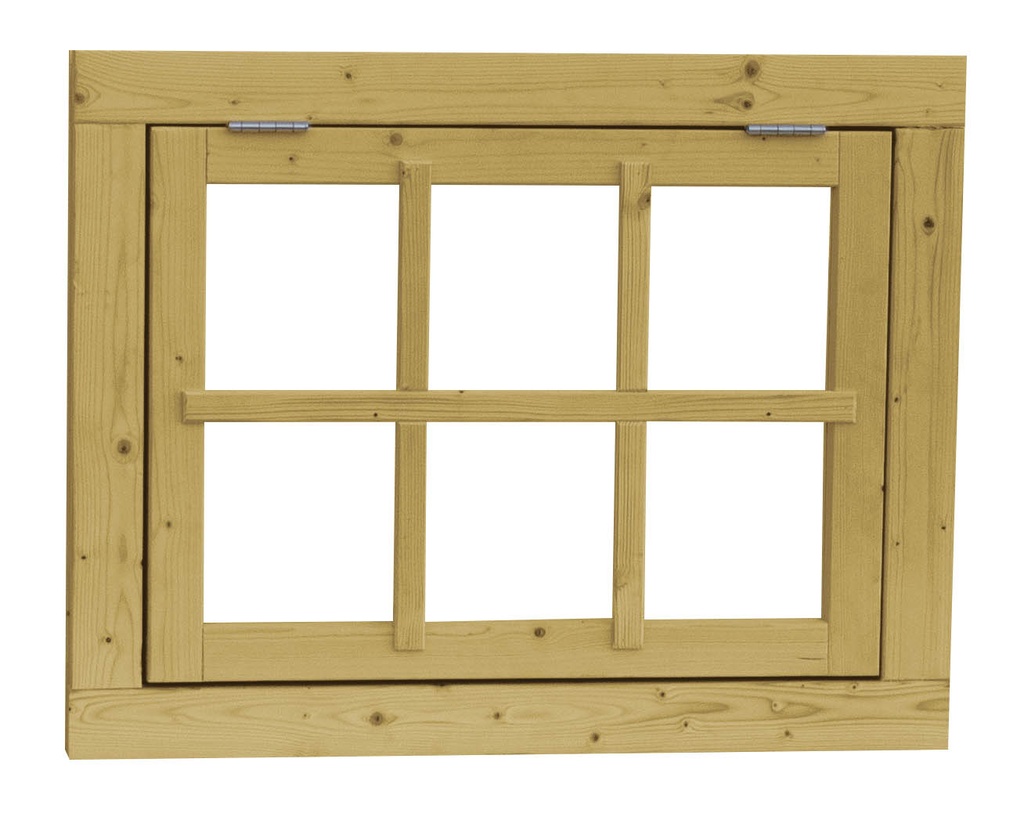Vuren 6-ruits uitzetraam, 89,9 x 70,3 cm, groen geïmpregneerd.