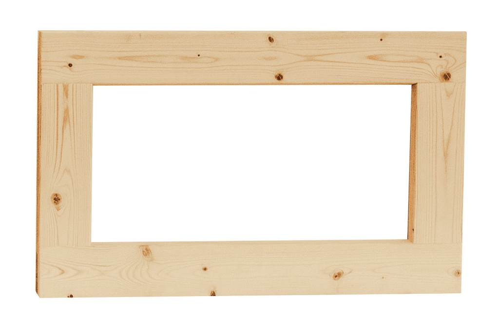 Vuren vast raam met helder glas, 71,2 x 43,8 cm, onbehandeld.