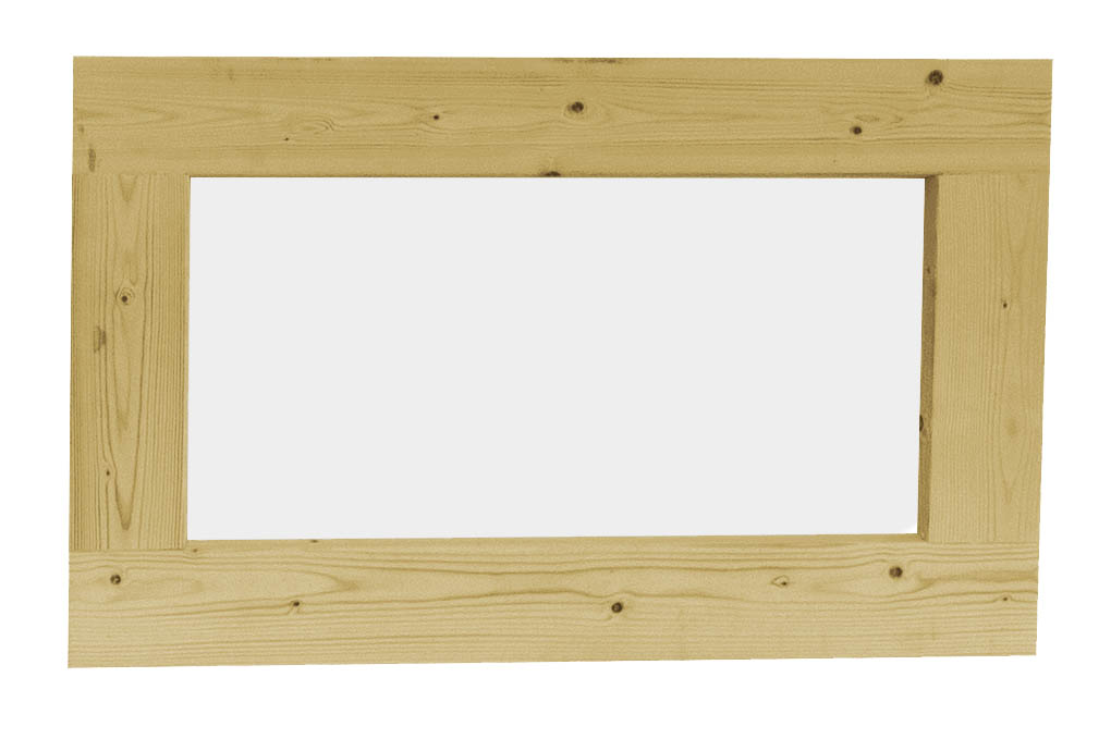 Vuren vast raam met melkglas, 71,2 x 43,8 cm, groen geïmpregneerd.