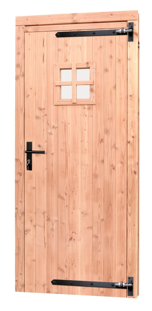 Douglas enkele 1-ruits deur inclusief kozijn, rechtsdraaiend, 90 x 201 cm, kleurloos geïmpregneerd.