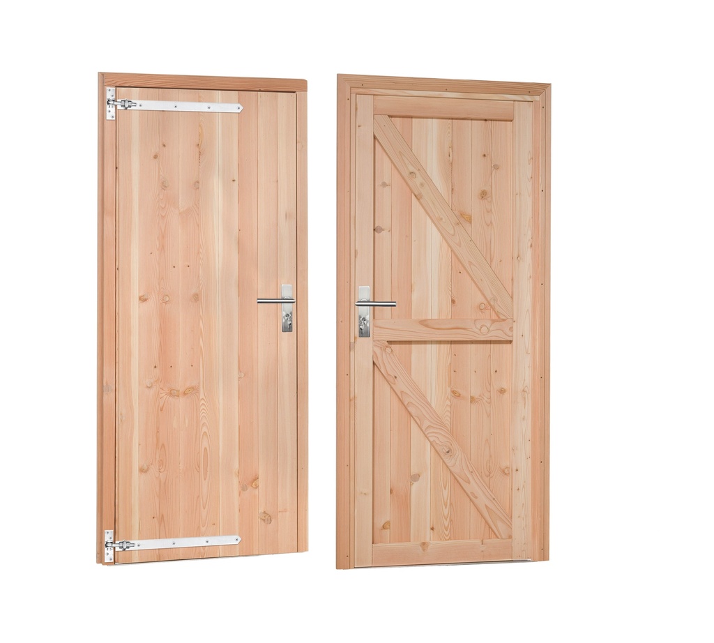 Douglas enkele dichte deur inclusief kozijn, linksdraaiend, 90 x 201 cm, kleurloos geïmpregneerd.