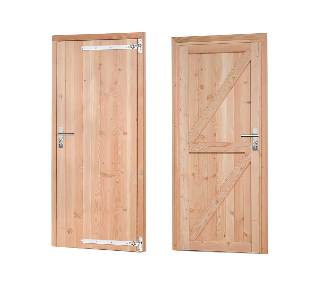 Douglas enkele dichte deur inclusief kozijn, rechtsdraaiend, 90 x 201 cm, kleurloos geïmpregneerd.