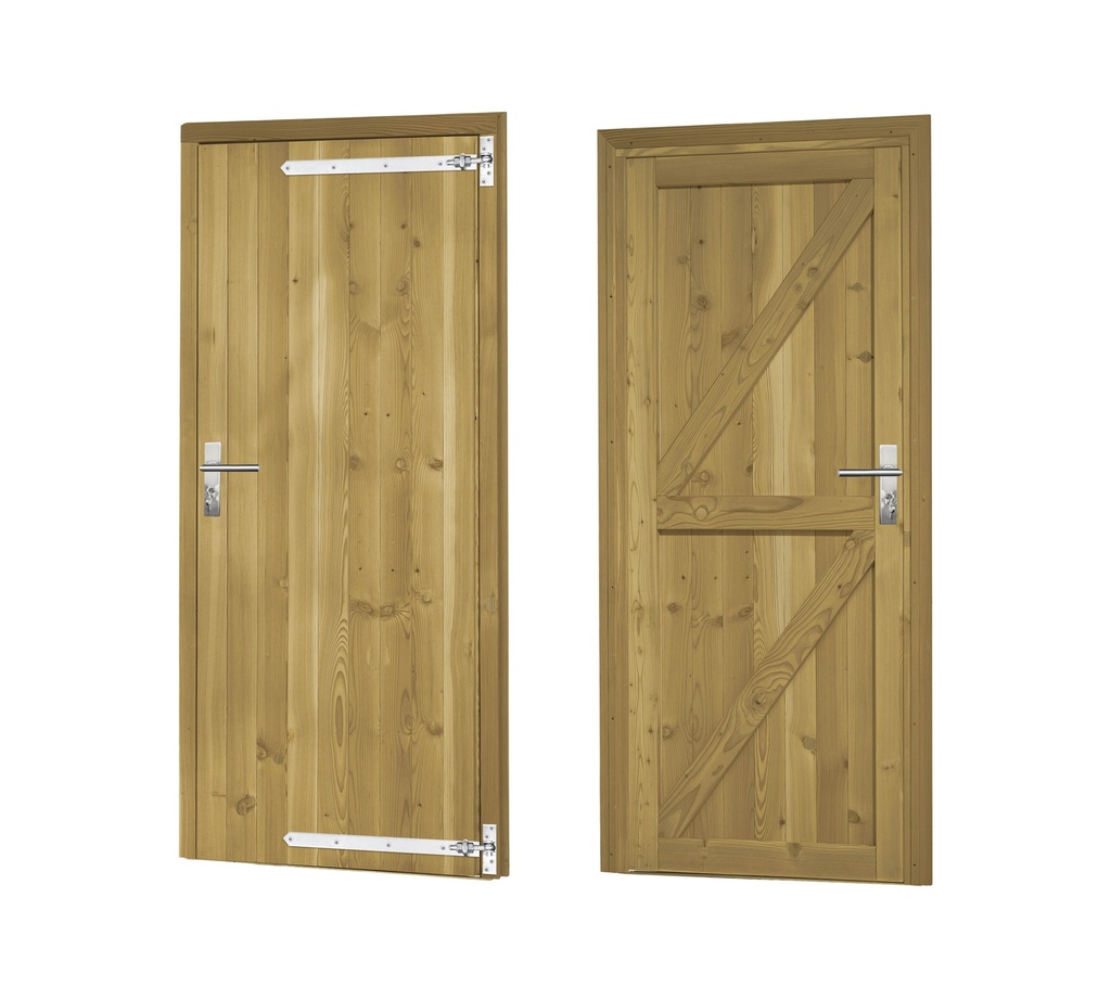 Douglas enkele dichte deur inclusief kozijn, rechtsdraaiend, 90 x 201 cm, groen geïmpregneerd.