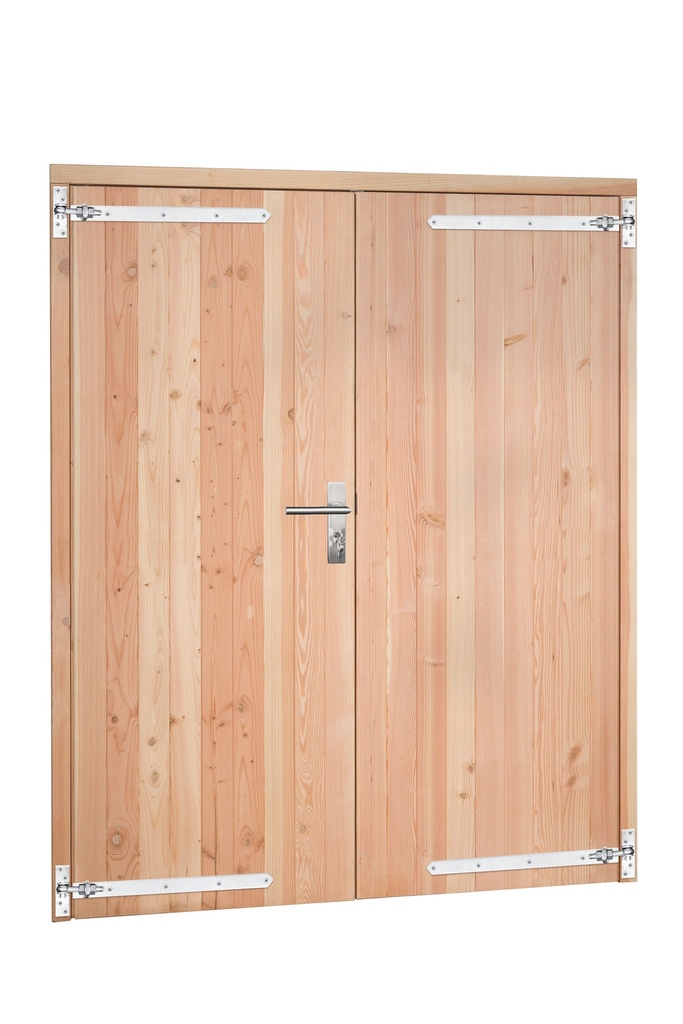 Douglas dubbele dichte deur inclusief kozijn, 168 x 201 cm, onbehandeld.
