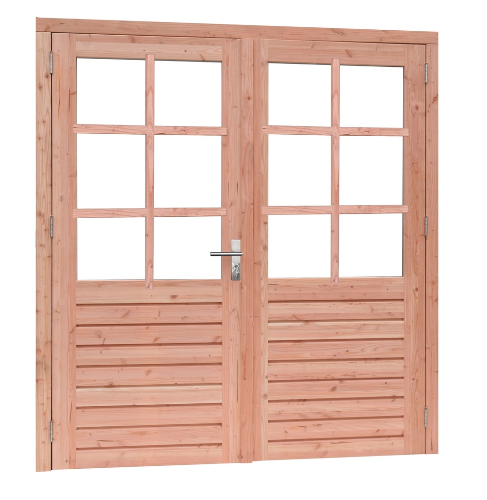 Douglas dubbele 6-ruits deur Prestige met dubbelglas, 202 x 221 cm, onbehandeld.