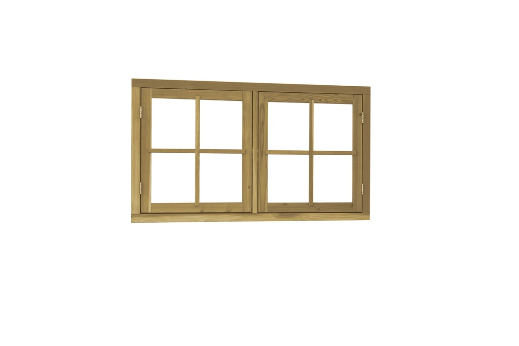 Douglas dubbel uitzetraam, 141,2 x 83,7 cm, groen geïmpregneerd.