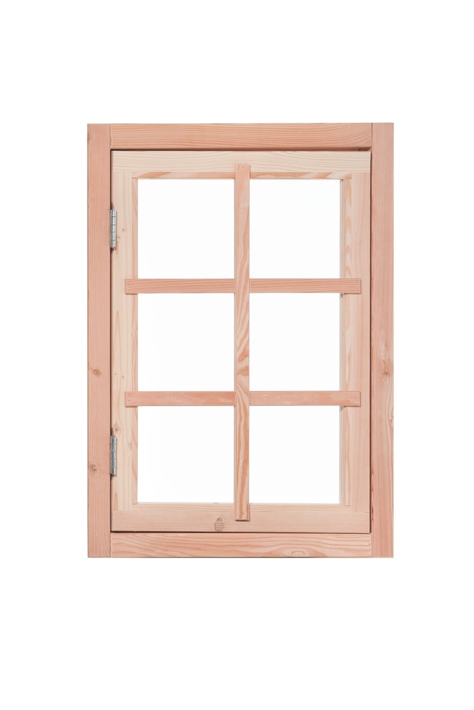 Douglas 6-ruits uitzetraam, 89,8 x 70,3 cm, kleurloos geïmpregneerd.