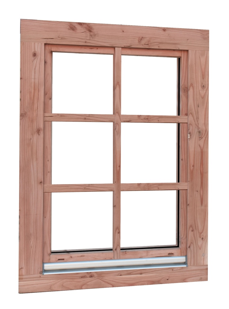 Douglas draai-kiepraam Prestige met dubbelglas, 84,4 x 120,4 cm, onbehandeld.