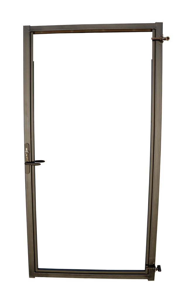 Verstelbaar stalen poortframe 98,5 x 190 cm, inclusief kokerprofiel en slot en beslagset, zwart gepoedercoat.