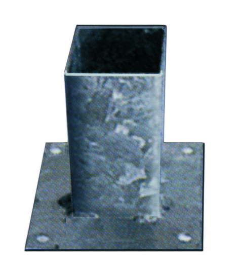 Vloerpaalhouder verzinkt 12 x 12 cm.