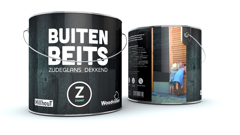 Douglas buiten beits 2,5 liter, grijs RAL 7037.