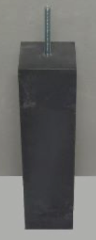 Betonpoer antraciet voor 15 x 15 cm paal, 50 cm hoog, afm. 15 x 15 cm