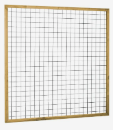 Eco gaastrellis met maas 7,5 x 7,5 cm, in raamwerk 4,5 x 4,5 cm, 180 x 180 cm.