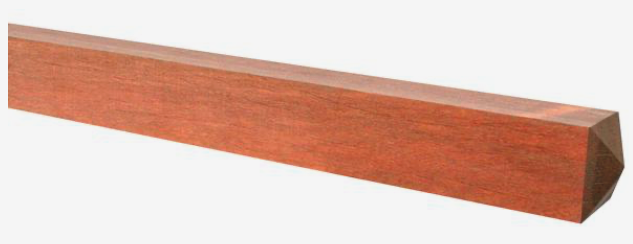 11.5 x 11.5 x 300 cm, azobe geschaafd