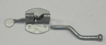 Autom. tuinheksluiting met pen (zwaar model), 60mm, dikte plaat: 2,5mm, dikte pen: 10mm, vuurverzinkt