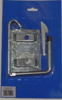 Boerenklinkstel (op kaart), plaat: 120x85x2mm, galvanisch verzinkt op kaart