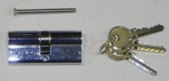 Gelijksluitende cilinder - 35x35mm gechromeerd met 3 sleutels
