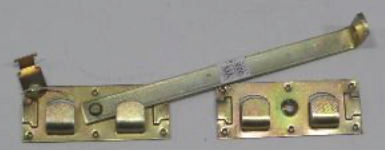 Overslaggrendel, lengte: 450mm, platen: 185x73x2,5mm, geelverzinkt