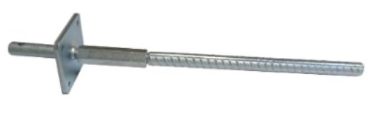 Instortanker - PF-T13 - zwaar, verstelbaar, Plaat: 110x110x8mm, Staaf: 24x100mm, pen (geribbeld): 24x400mm, totale lengte 500mm