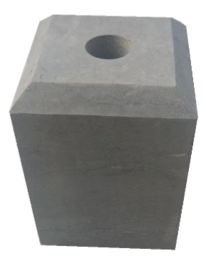 Arduinen sokkels / blauwe hardsteen / ARD-01 / Bovenkant: 175x175mm / Buitenzijde: 215x215mm / Opening: 50mm / Hoogte: 250mm