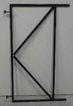 ZWART frame, 90 cm breed (x 155 cm hoog) + 2 duimen. Verstelbaar ijzeren frame, gegalvaniseerd